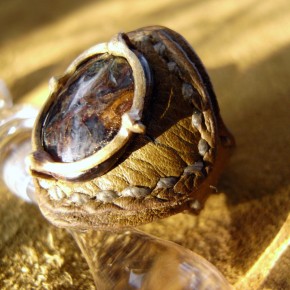 mi亞-革指輪＋真鍮細工　『 Pietersite 』